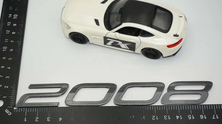 DK Tuning Peugeot Yeni 2008 Ön Kaput 3M 3D Gri ABS Yazı Logo