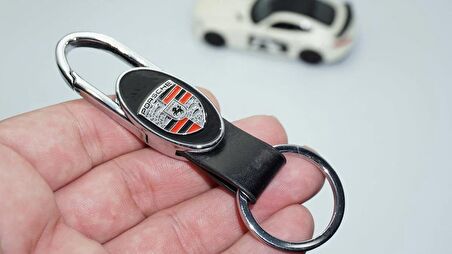 DK Tuning Porscher Logo Deri Metal Anahtarlık Orjinal Ürün