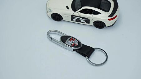 DK Tuning Porscher Logo Deri Metal Anahtarlık Orjinal Ürün