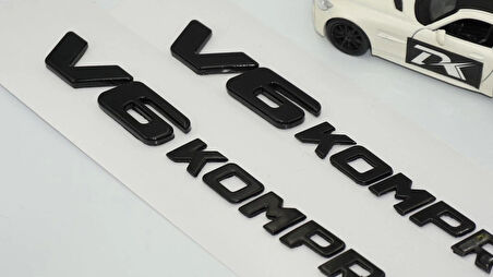 DK Tuning Benz V6 Kompressor Çamurluk Yanı Siyah Logo Amblem 2 Li Set