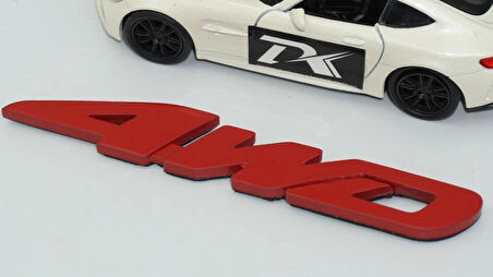 DK Tuning Arazi Off Road 4WD Kırmızı ABS Yazı Logo Amblem
