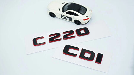 DK Tuning C 220 CDi Bagaj Kırmızı Siyah ABS Yazı Logo Benz İle Uyumlu