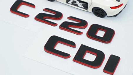 DK Tuning C 220 CDi Bagaj Kırmızı Siyah ABS Yazı Logo Benz İle Uyumlu