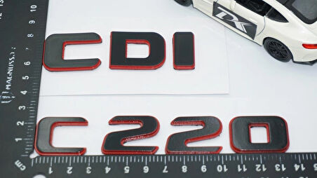 DK Tuning C 220 CDi Bagaj Kırmızı Siyah ABS Yazı Logo Benz İle Uyumlu