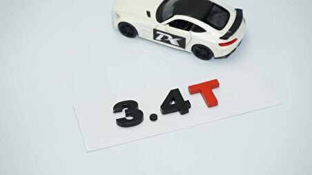DK Tuning 3.4T Bagaj Siyah Kırmızı Yazı Logo Volkswagen İle Uyumlu