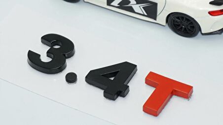 DK Tuning 3.4T Bagaj Siyah Kırmızı Yazı Logo Volkswagen İle Uyumlu