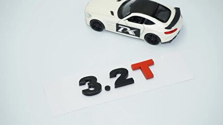 DK Tuning 3.2T Bagaj Siyah Kırmızı Yazı Logo Volkswagen İle Uyumlu