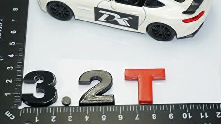 DK Tuning 3.2T Bagaj Siyah Kırmızı Yazı Logo Volkswagen İle Uyumlu