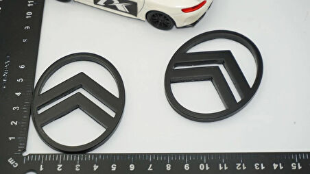 DK Tuning Citroen C3 C4 C5 C6 Mat Siyah ABS Yan Kanatlar Logo Arma Seti
