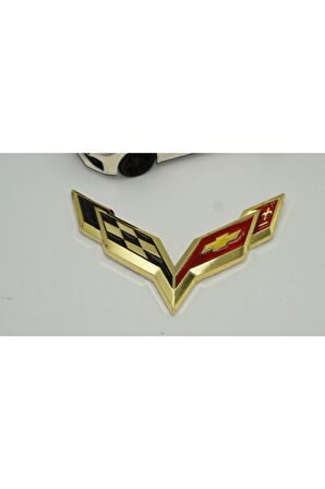 Chevrolet Corvette C6 C7 Logo Bagaj 3m 3d Metal Logo Amblem