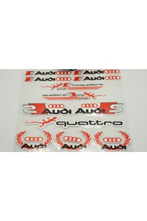 Audi S Line Uyumlu Quattro Logo Grup Sticker