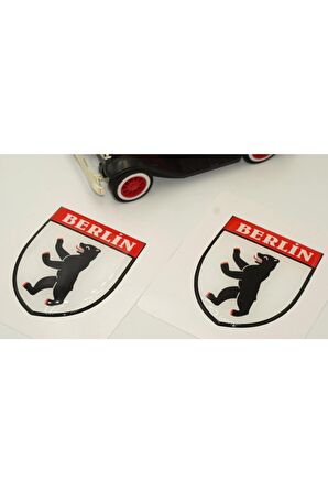 Berlin Logo Damla Silikon Sticker 2 Li Set