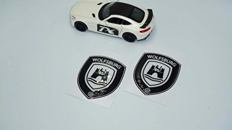 DK Tuning Volkswagen Wolfsburg Edition Logo 3D Damla Silikon Kelebek Cam Logo Amblem Arma Seti