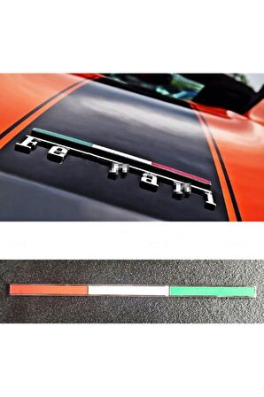 DK Ferrari İtalyan Bayrağı Bagaj 3M 3D Krom Metal Body Rozet Amblem
