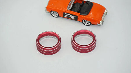DK Tuning Mustang 15-21 Ses Açma Düğmeleri Kırmızı Dekoratif Halkaları