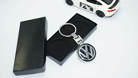 DK Tuning Volkswagen Logo Gümüş Siyah Metal Çift Yön Anahtarlık