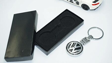 DK Tuning Volkswagen Logo Gümüş Siyah Metal Çift Yön Anahtarlık