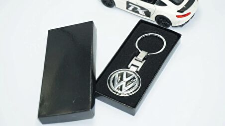 DK Tuning Volkswagen Logo Gümüş Siyah Metal Çift Yön Anahtarlık