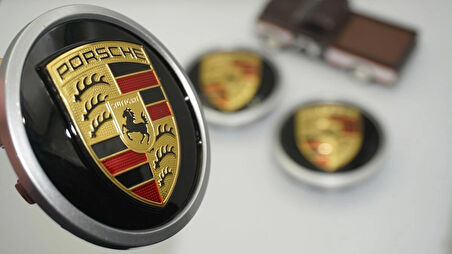 DK Tuning Porsche Yeni Nesil Siyah Gri Jant Göbeği Kapak Seti 76mm