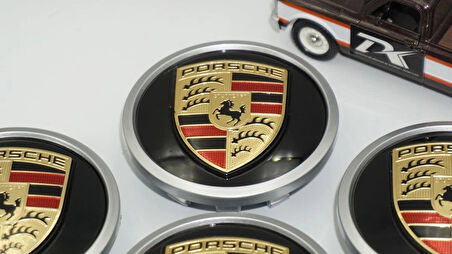 DK Tuning Porsche Yeni Nesil Siyah Gri Jant Göbeği Kapak Seti 76mm