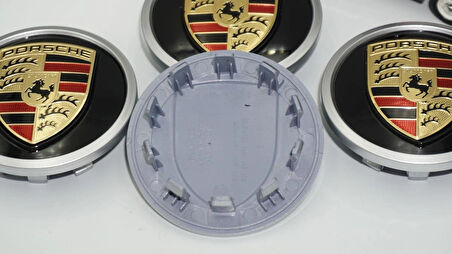 DK Tuning Porsche Yeni Nesil Siyah Gri Jant Göbeği Kapak Seti 76mm