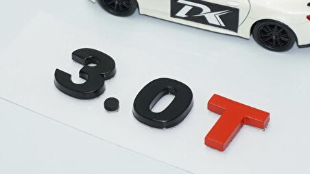 DK Tuning 3.0T Bagaj Siyah Kırmızı Yazı Logo Volkswagen İle Uyumlu