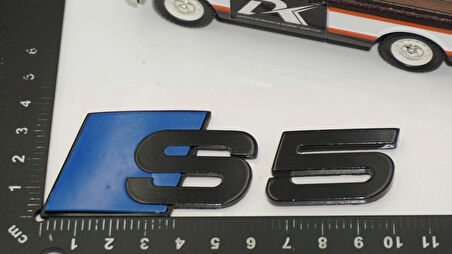 DK Tuning S5 Bagaj Siyah Mavi Yazı Logo Audi İle Uyumlu