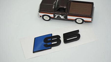 DK Tuning S5 Bagaj Siyah Mavi Yazı Logo Audi İle Uyumlu