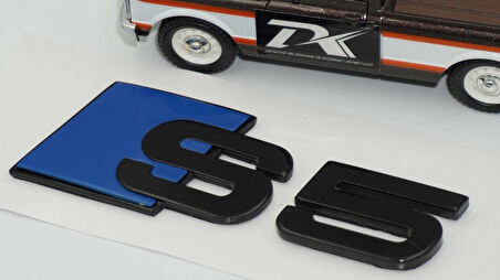 DK Tuning S5 Bagaj Siyah Mavi Yazı Logo Audi İle Uyumlu