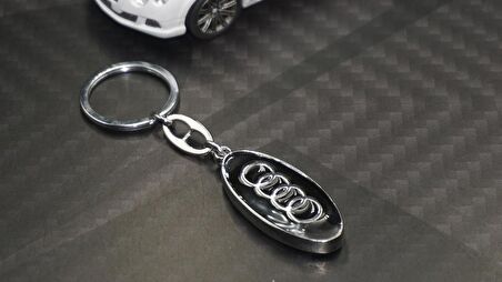 Audi Logo Çift Yön Krom Metal Stil Anahtarlık