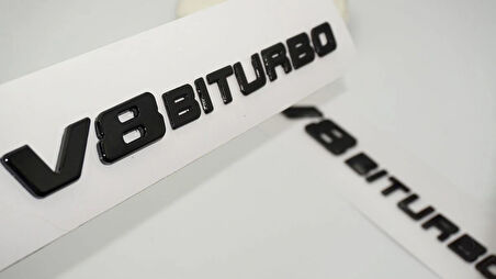 DK Tuning Benz V8 Biturbo Çamurluk Yanı Siyah Logo Amblem 2 Li Set