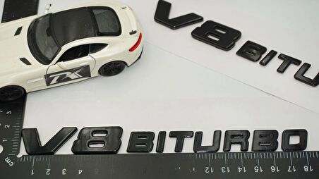 DK Tuning Benz V8 Biturbo Çamurluk Yanı Siyah Logo Amblem 2 Li Set