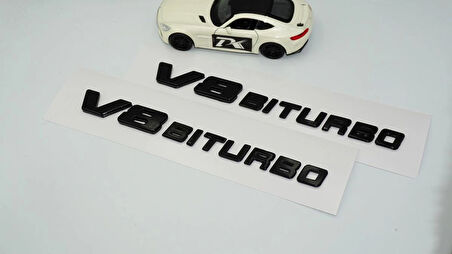 DK Tuning Benz V8 Biturbo Çamurluk Yanı Siyah Logo Amblem 2 Li Set