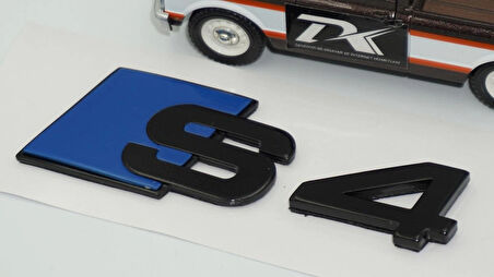 DK Tuning S4 Bagaj Siyah Mavi Yazı Logo Audi İle Uyumlu