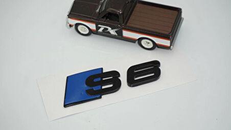 DK Tuning S6 Bagaj Siyah Mavi Yazı Logo Audi İle Uyumlu