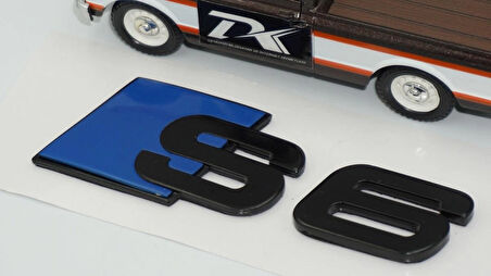 DK Tuning S6 Bagaj Siyah Mavi Yazı Logo Audi İle Uyumlu