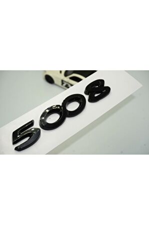 DK Peugeot 5008 Ön Kaput Ve Bagaj 3M 3D ABS Parlak Siyah Yazı Logo