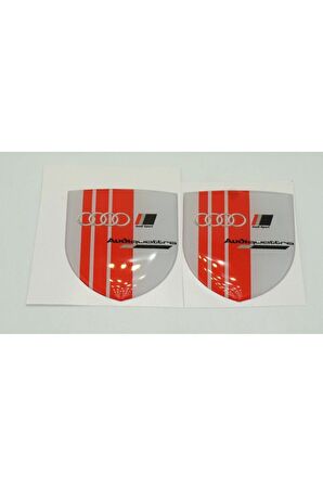 Audi Quattro Logo Çamurluk Yanı Damla Desen Logo Arma Seti