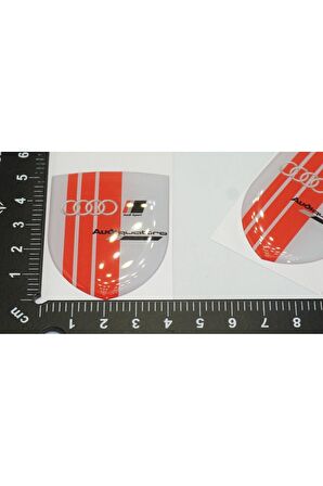 Audi Quattro Logo Çamurluk Yanı Damla Desen Logo Arma Seti