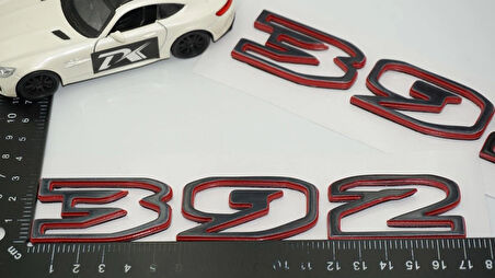 DK Tuning Wrangler Rubicon 392 Kırmızı Siyah Kaput Yazı Jeep İle Uyumlu