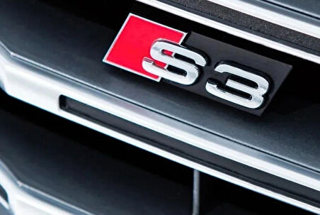 DK Tuning S3 Gri Kırmızı Ön Panjur Logo Arma Audi İle Uyumlu