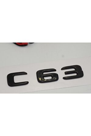 C 63 Bagaj Parlak Siyah Abs 3m 3d Yazı Logo