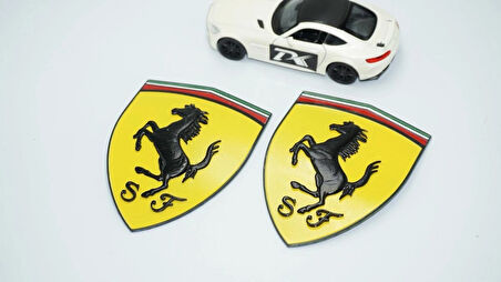 DK Tuning Ferrari Scuderia Çamurluk Yanı 3M 3D Kabartma Logo Seti