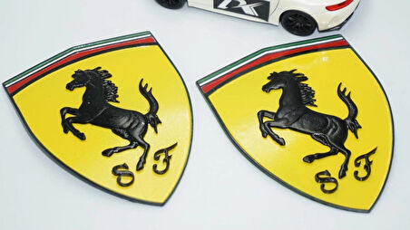 DK Tuning Ferrari Scuderia Çamurluk Yanı 3M 3D Kabartma Logo Seti