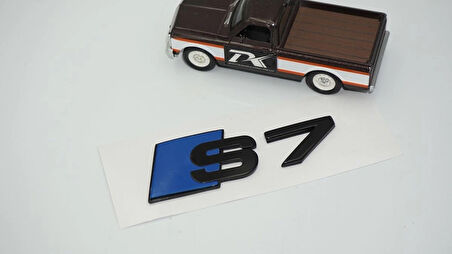 DK Tuning S7 Bagaj Siyah Mavi Yazı Logo Audi İle Uyumlu