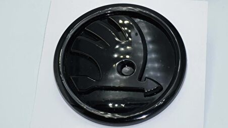 DK Tuning Skoda Ön Kaput 9cm Yeni Nesil Parlak Siyah Logo Amblem