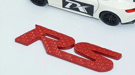 DK Tuning RS Karbon Desen Bagaj 3M 3D Kırmızı Metal Logo Amblem