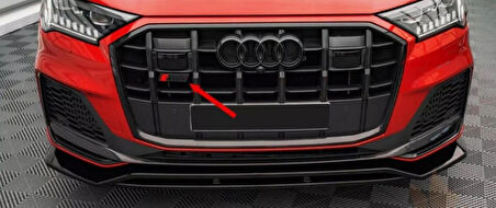 DK Tuning SQ7 Siyah Kırmızı Ön Panjur Logo Arma Audi İle Uyumlu