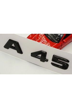 A 45 Bagaj Parlak Siyah Abs 3m 3d Yazı Logo