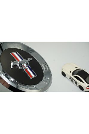 DK Mustang Bagaj Yuvarlak Panel 3M 3D Krom ABS Logo Amblem